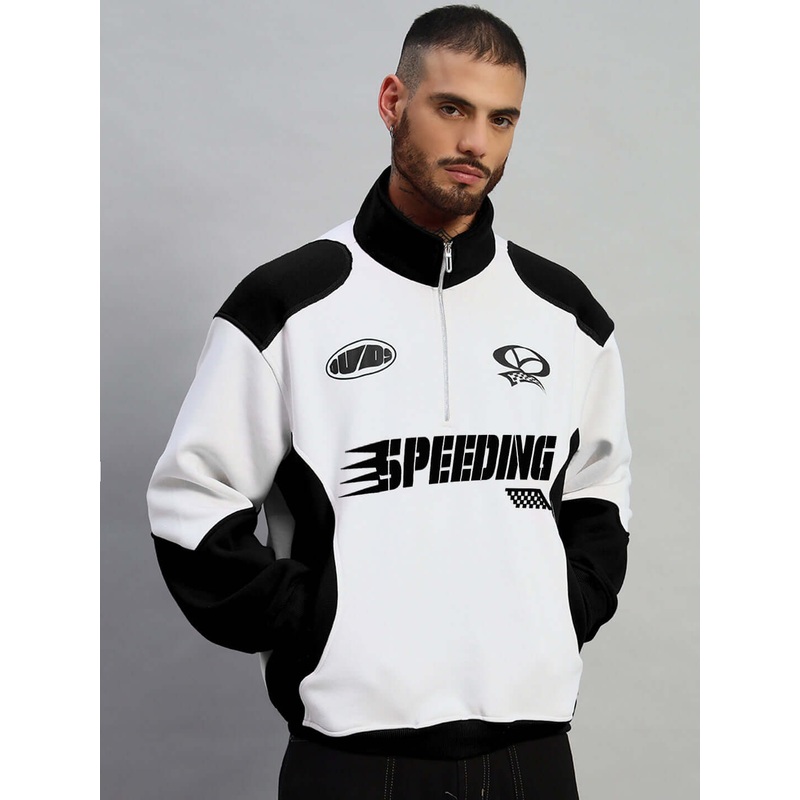 SPEEDING FLEECE COLORBLOCK JACKET BLACK XS