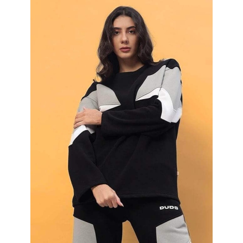 WOMEN AVIATOR FLEECE SWEATSHIRT BLACK S