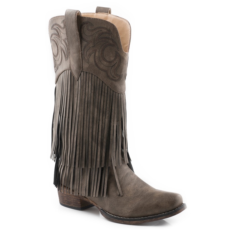 Womens Brown Smooth Fringe Boot 5 R
