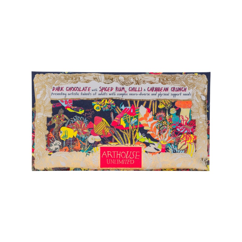 Arthouse Unlimited Angels Of The Deep Dark Chocolate Bar Spice Rum Chilli & Crunch 85g