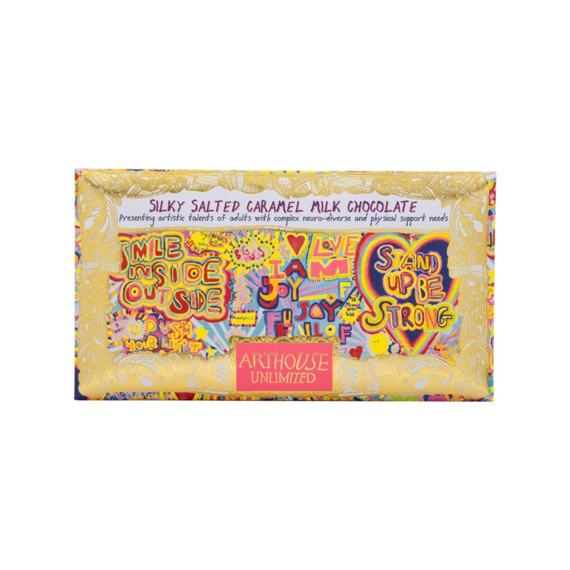 Arthouse Unlimited Full Of Joy, Silky Milk Chocolate Bar Salted Caramel 85g