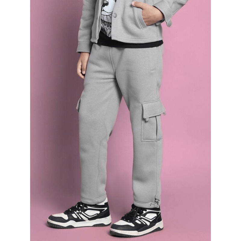 BURLY FLEECE PANT FOR BOYS GIRLS GREY 1-2 YRS