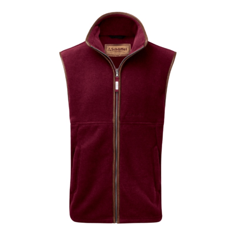 Schoffel Oakham Fleece Gilet Claret 32