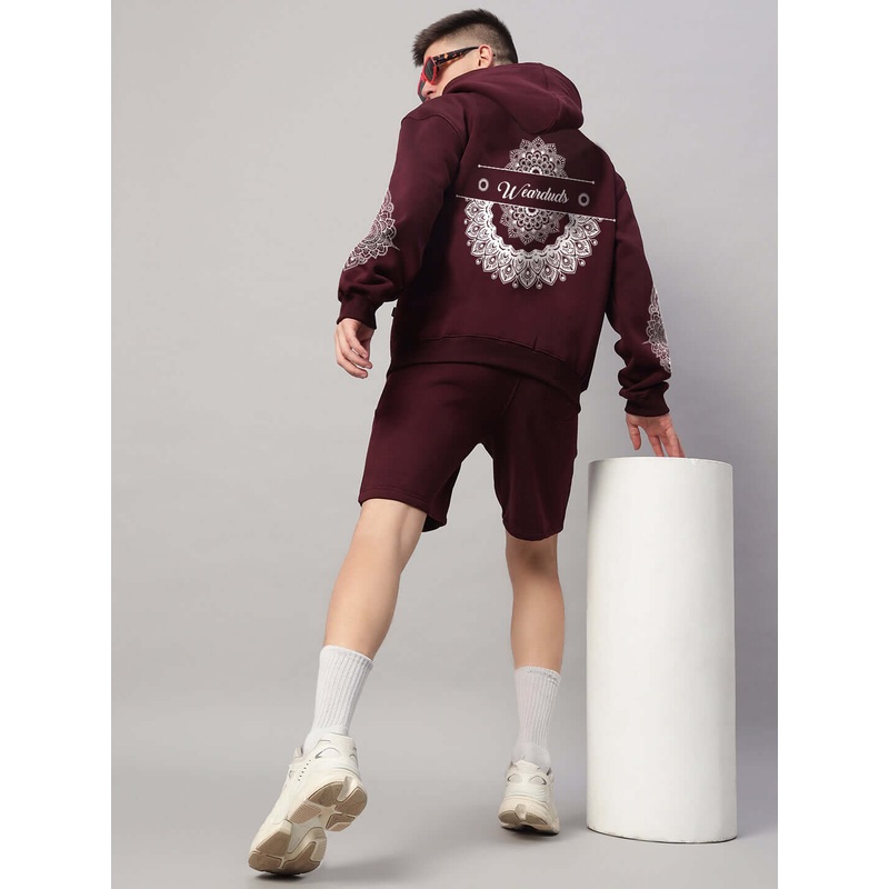 YANTRA FLEECE CO-ORD SET MEN WINE XS