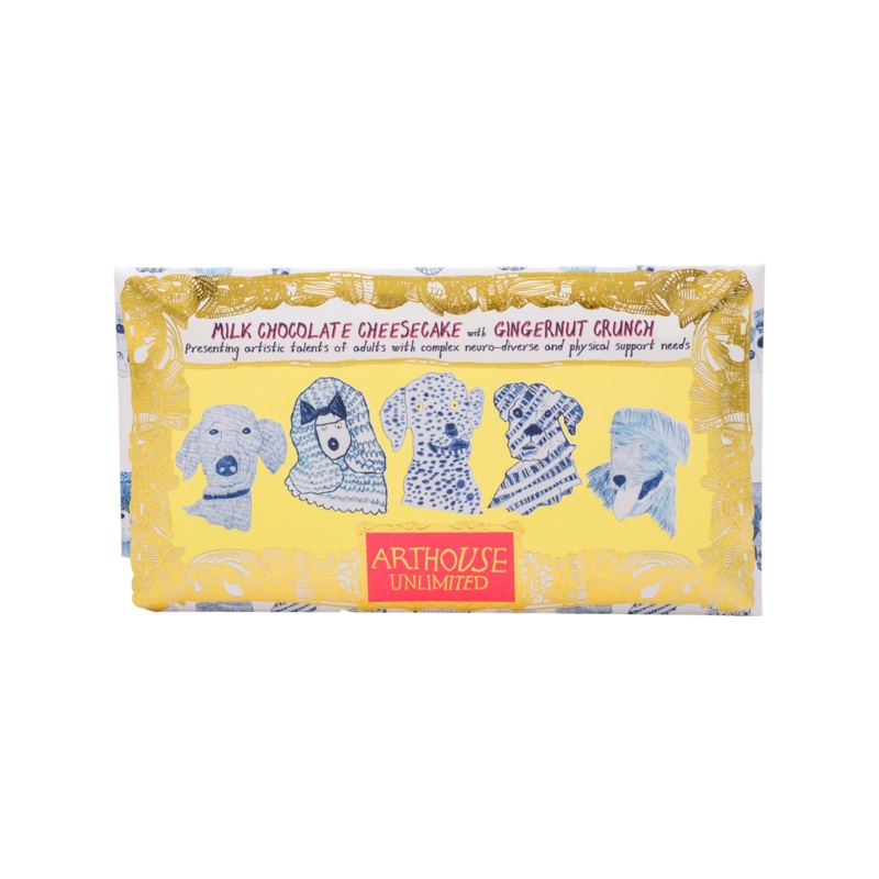 Arthouse Unlimited Blue Dogs, Milk Chocolate Bar Gingernut Crunch 85g