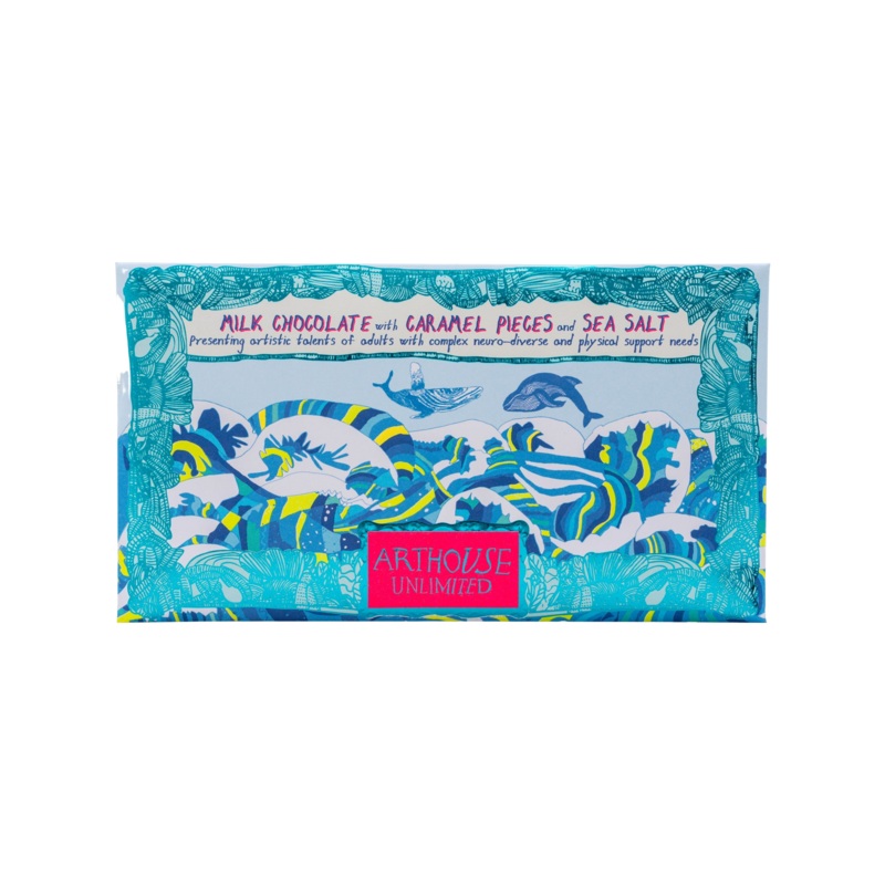 Arthouse Unlimited Swim With Whales Milk Chocolate Bar Caramel & Sea Salt 85g