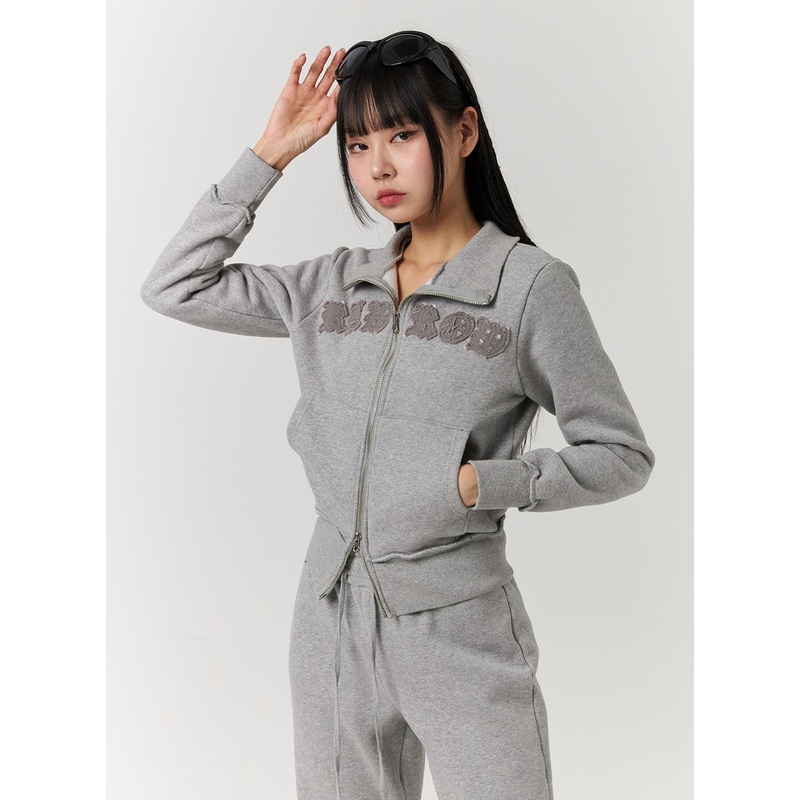 Double Zip-Up Jacket CJ405 Gray S/M