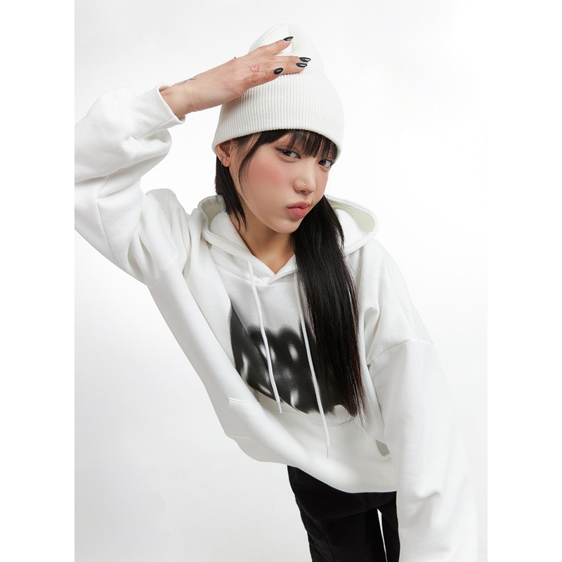 Graphic Hoodie Sweatshirt IJ410 White M/L