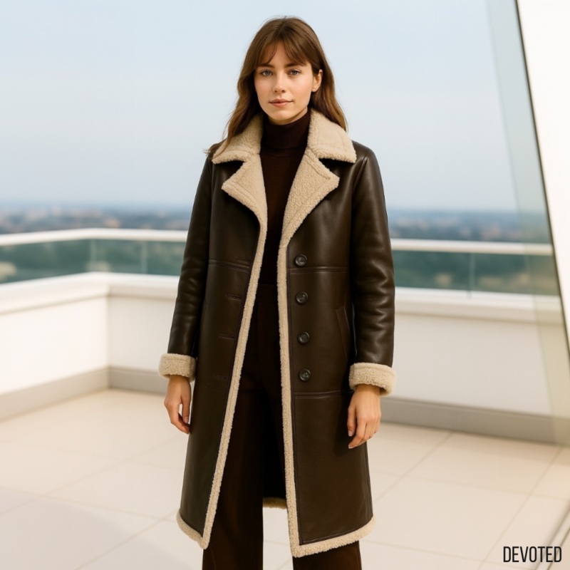 Quinn Long Coat XXS Chocolate Leather
