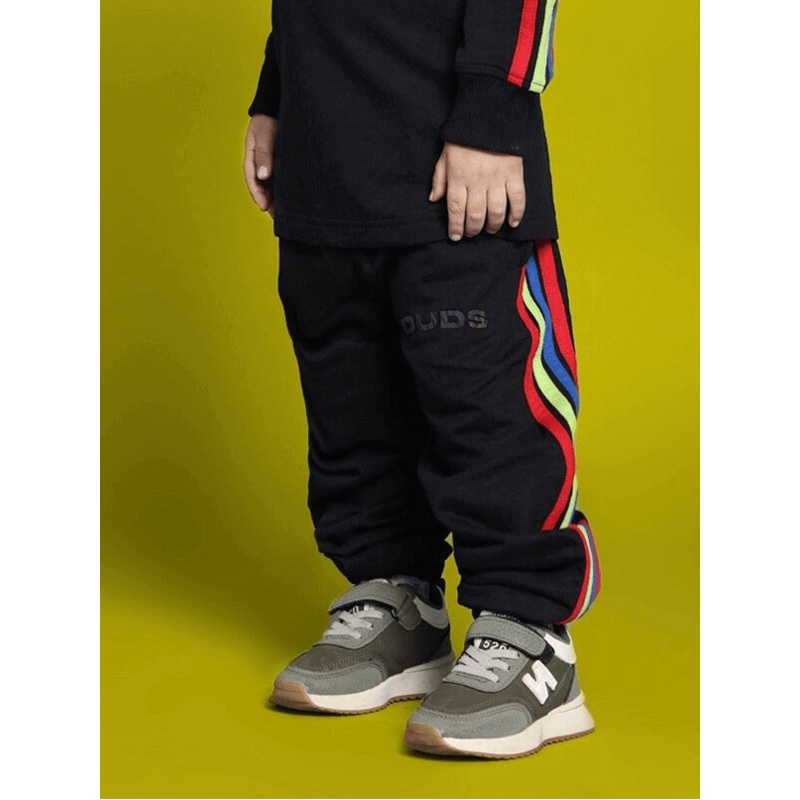 RAINBOW FLEECE JOGGER FOR BOYS GIRLS BLACK 1-2 YRS