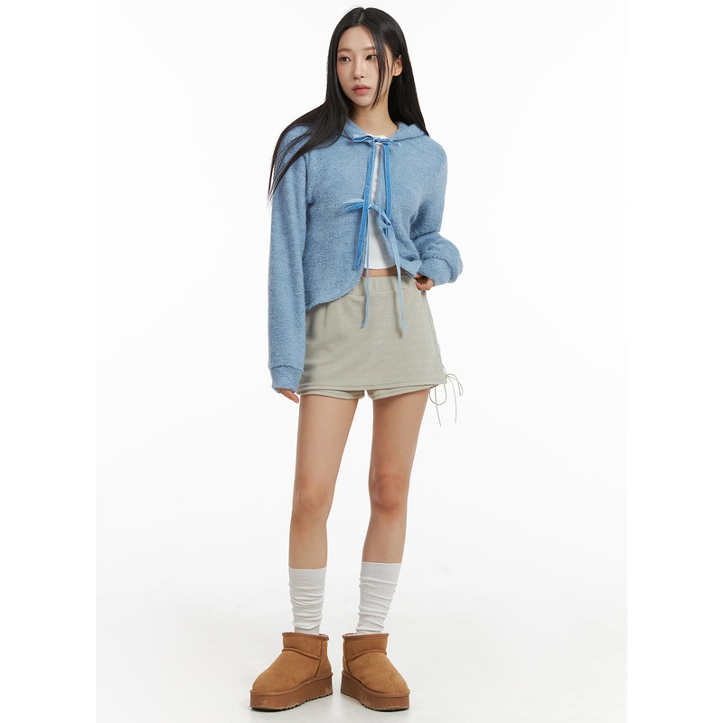 Ribbon X Strap Terry Skorts CJ408 Beige S/M