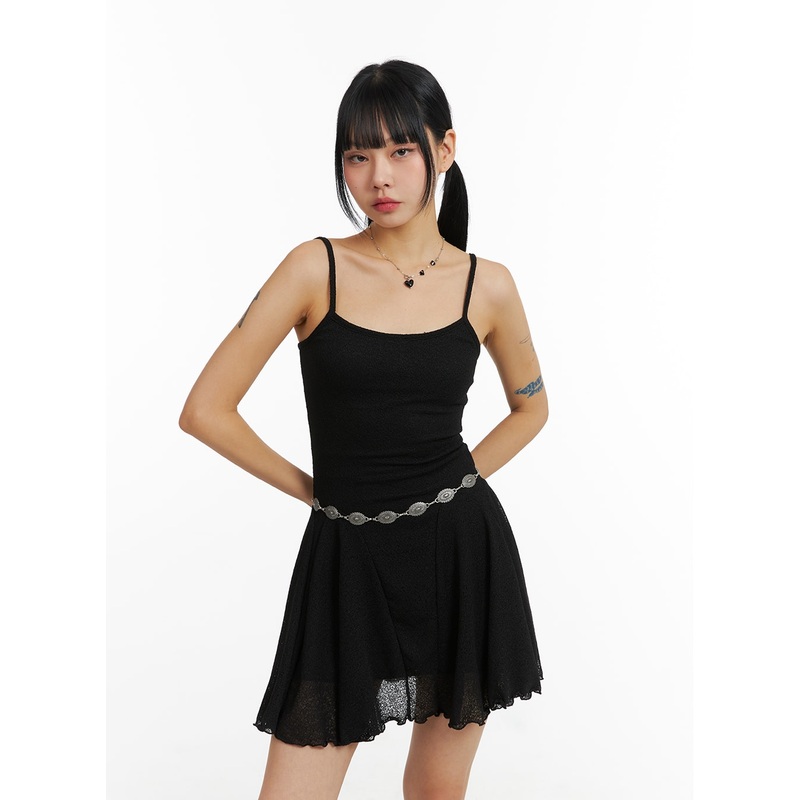 Sheer Sleeveless Mini Dress CJ410 Black S/M