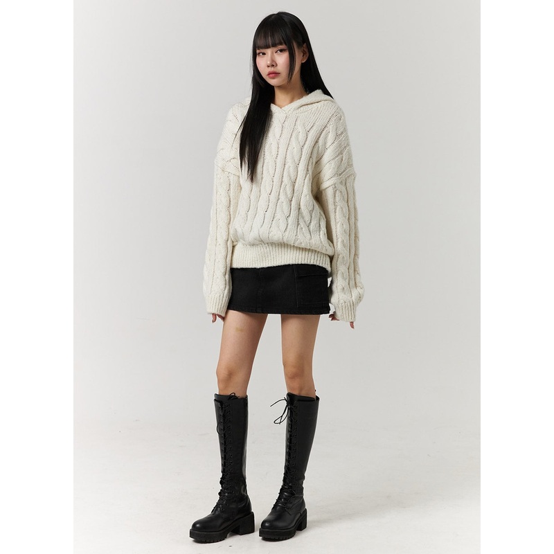 Solid Cargo Mini Skirt CJ405 Black XS