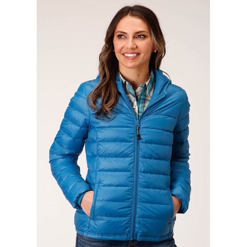 Womens Crushable Hooded Down Jacket Teal XS