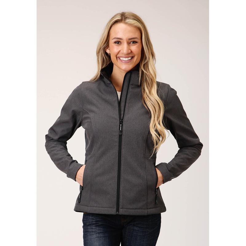 Womens Heather Grey Softshell Tech Jacket XS