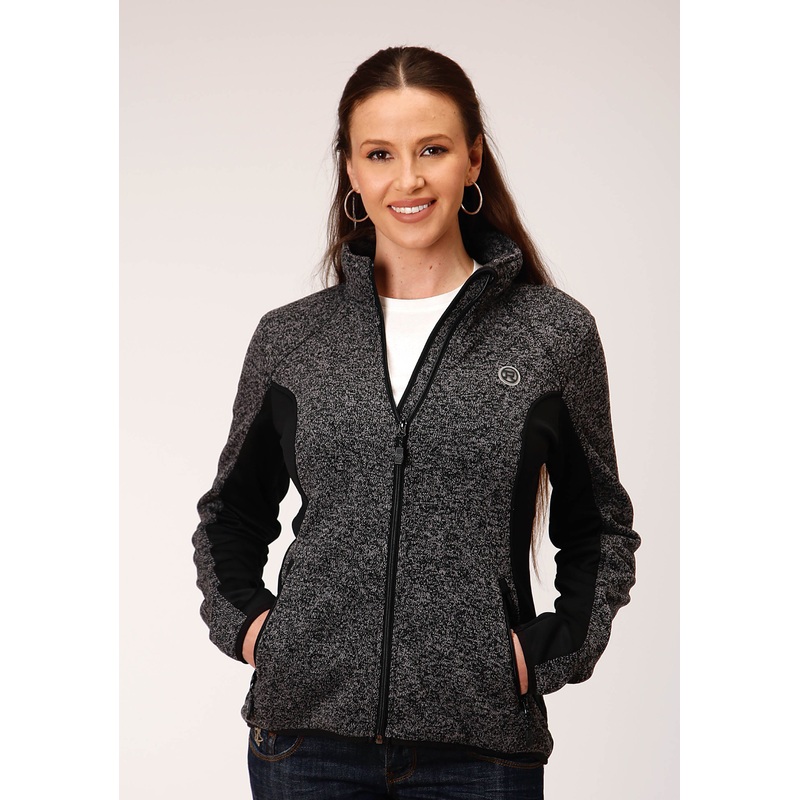 Womens Melange Charcoal Grey Tech Jacket XS