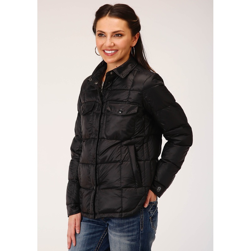 Womens Parachite Jacket With Downfill Black XS