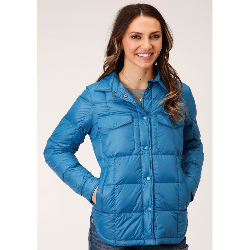 Womens Parachite Jacket With Downfill Teal XS
