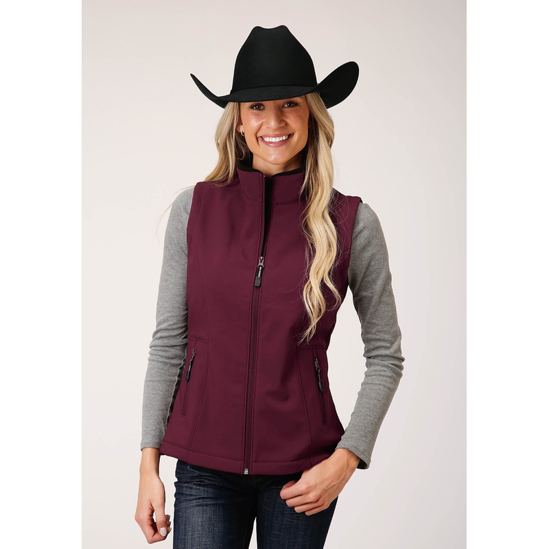 Womens Tech  Wine Softshell Vest XS