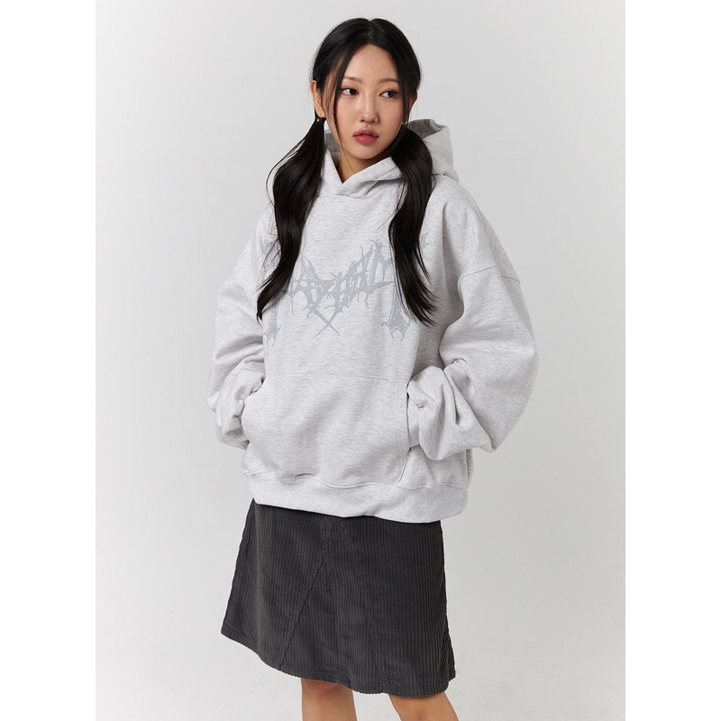 Cozy Graphic Oversized Hoodie CD328 Light gray M/L