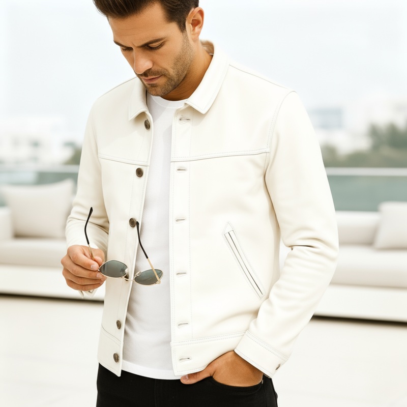 Harvard Jacket XS White Leather