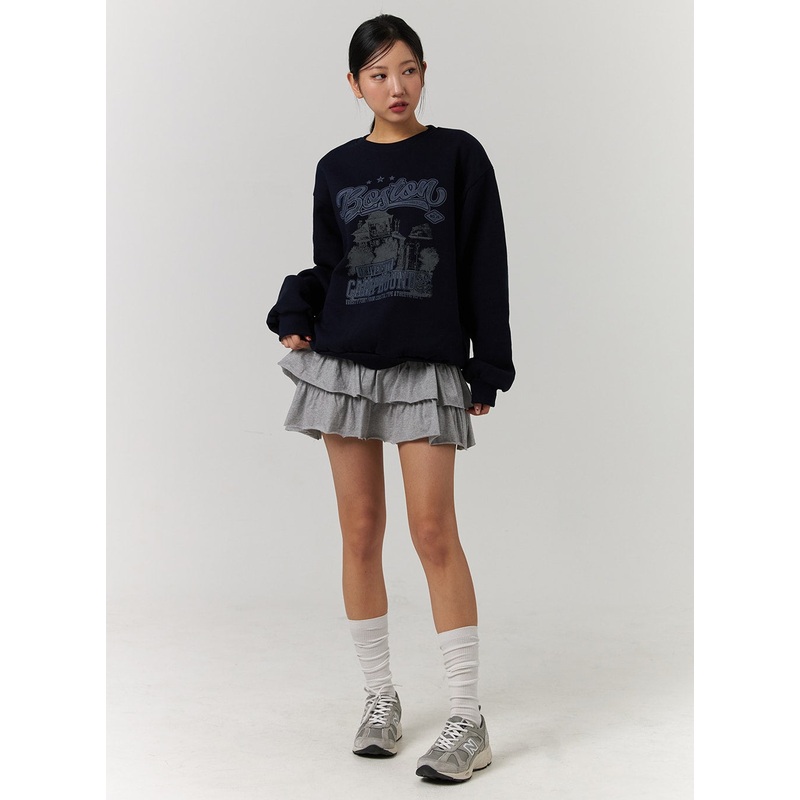 Layered Frill Mini Skirt CD329 Gray S/M