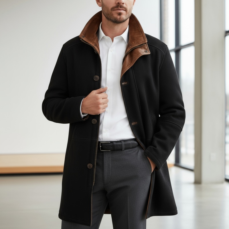 Leonardo Coat XS Black Suede