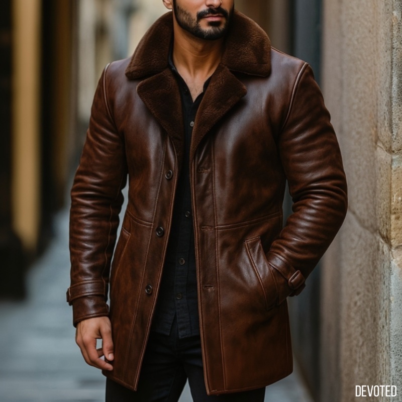 Longhorn Coat XS Brown Leather