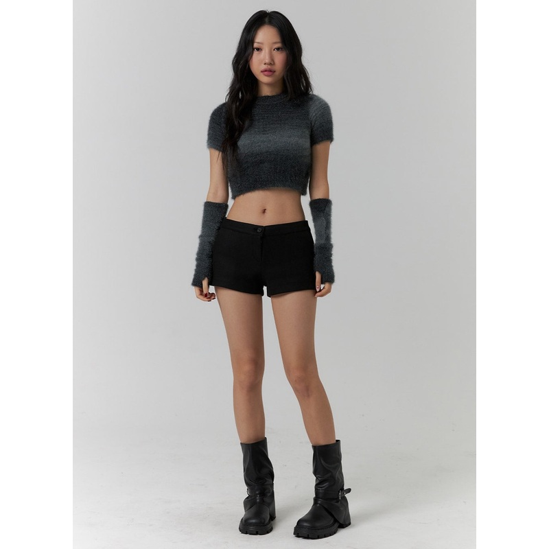 Low Rise Mini Shorts CD318 Black S/M