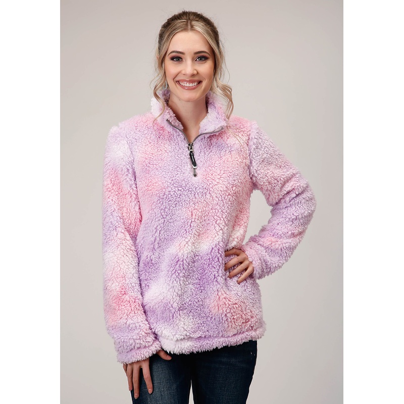 Womens Polar Fleece  Tie Dye Pullover XS