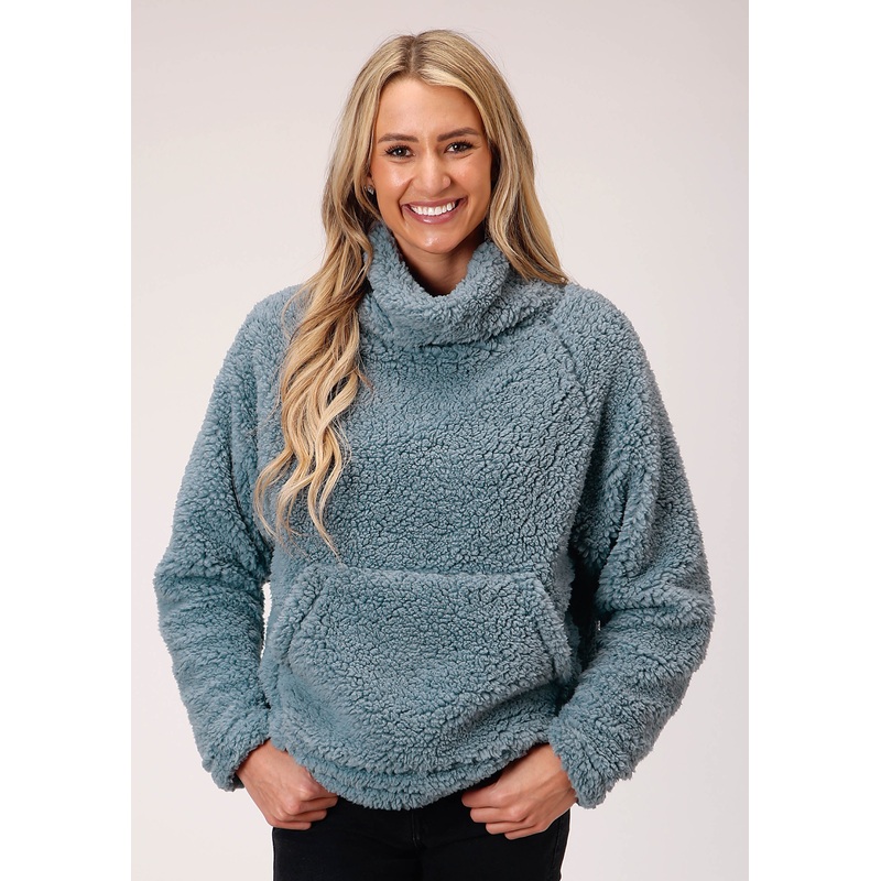 Womens Steel Blue Polar Fleece Pullover XS