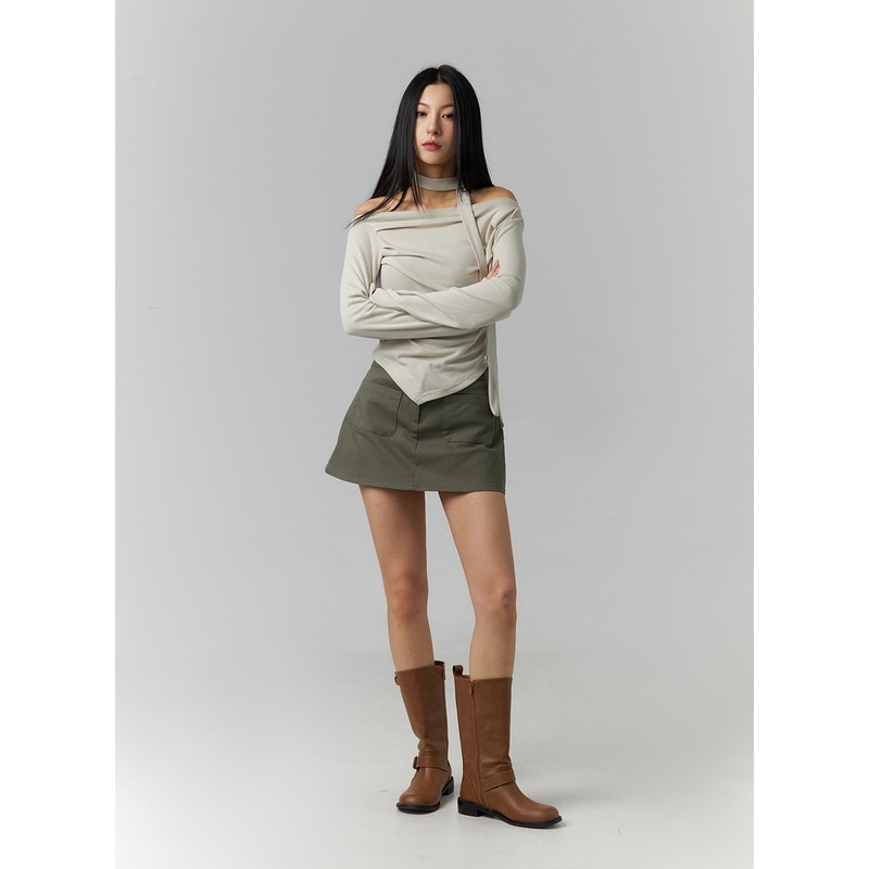 Cargo Mini Skirt ID305 Dark green S