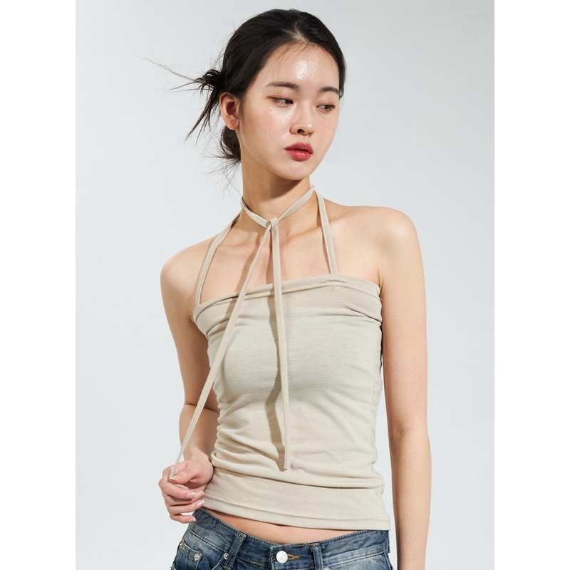 Halter Neck Top IY322 White S/M