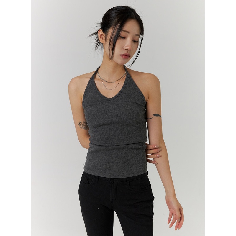 Halter Sleeveless Top CD311 Dark gray S/M