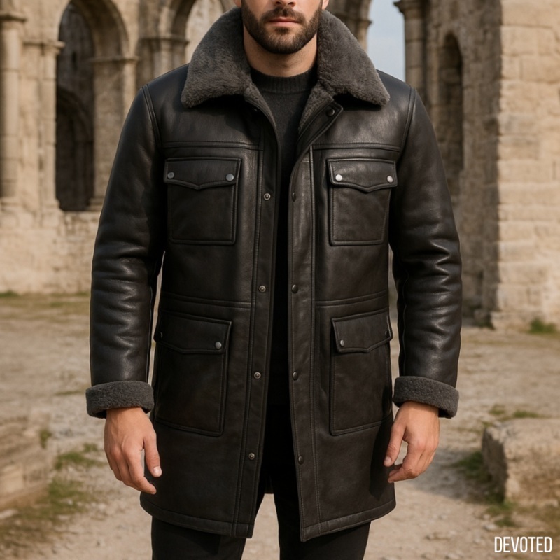 Buzzard Coat XS Black Leather