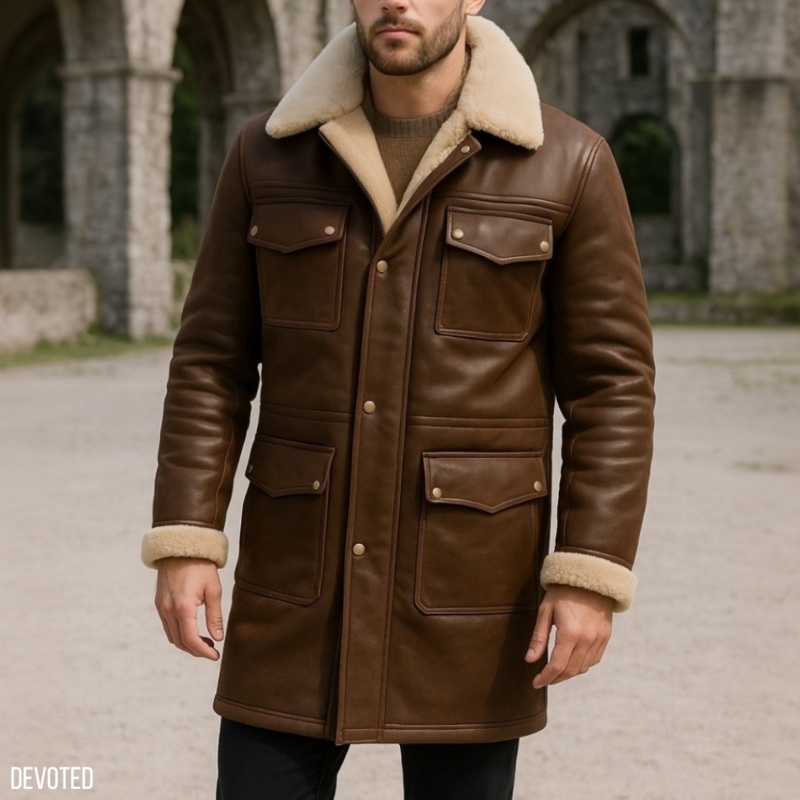 Buzzard Coat XS Brown Leather