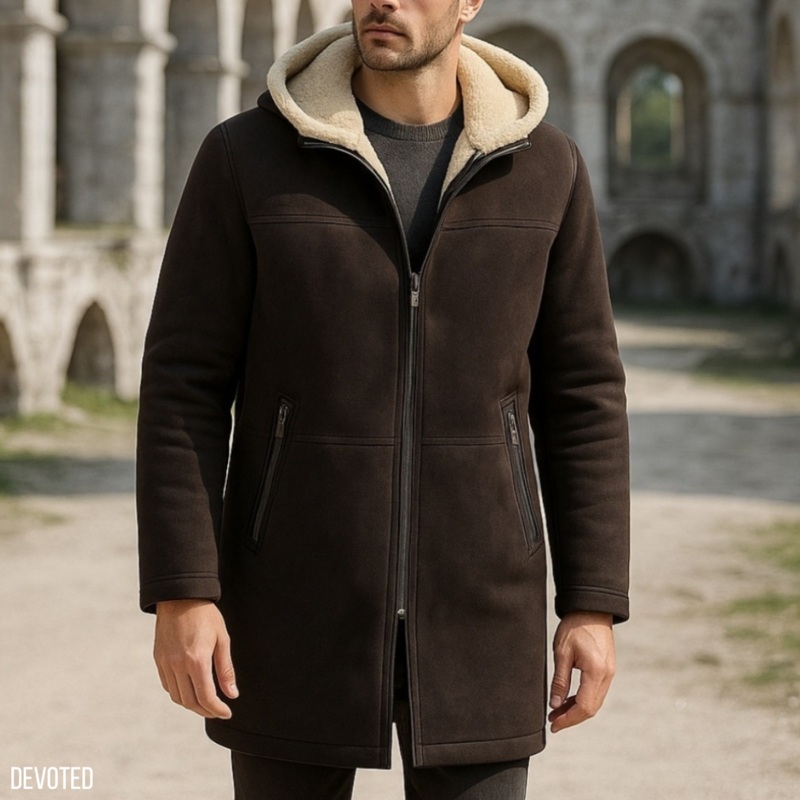 Heron Coat XS Brown Suede