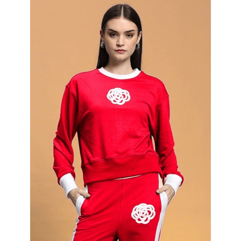 WOMEN’S JESSFLICK RELAXED FIT SWEATSHIRT RED XS