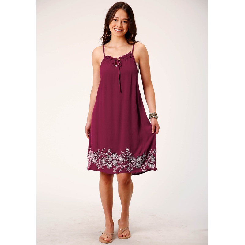 Womens Sleeveless Wine Rayon Crepe Strappy Dress XS