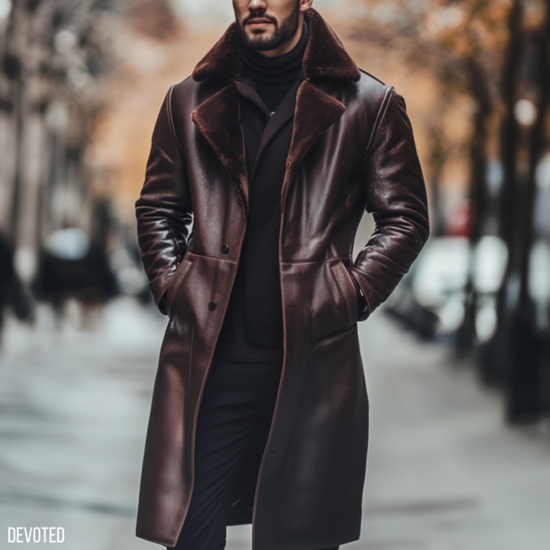 Kingfisher Long Coat XS Chocolate Leather