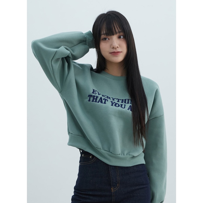 Lettering Crop Sweatshirt ON310 Mint S/M