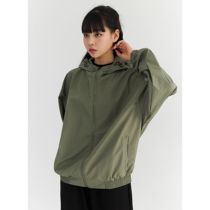 Loose Fit Zip-Up Jacket CO327 Dark green M/L