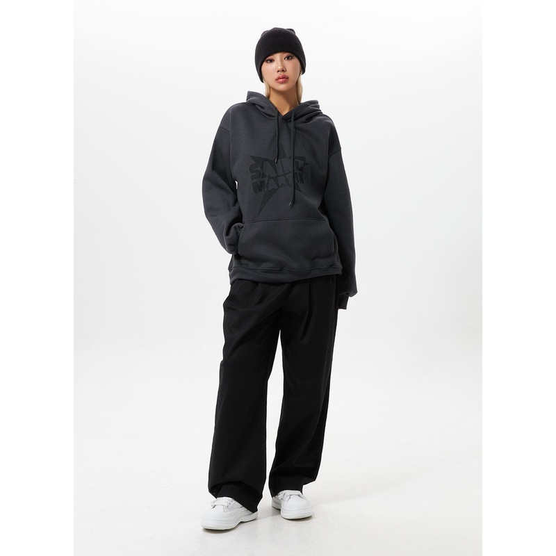 Pintuck Wide Fit Pants IO326 Black M