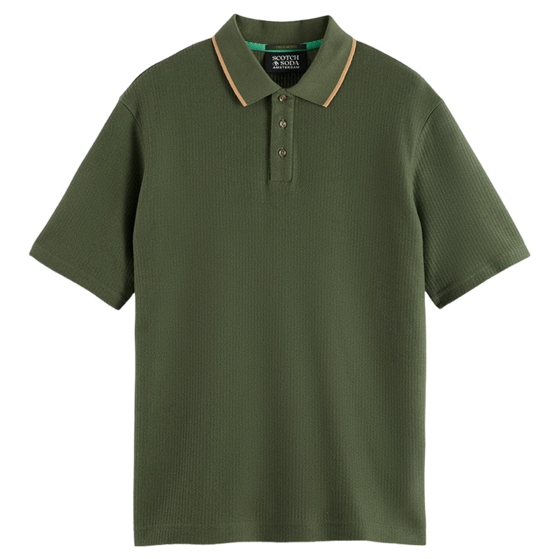 Scotch & Soda Textured Polo Thyme Medium