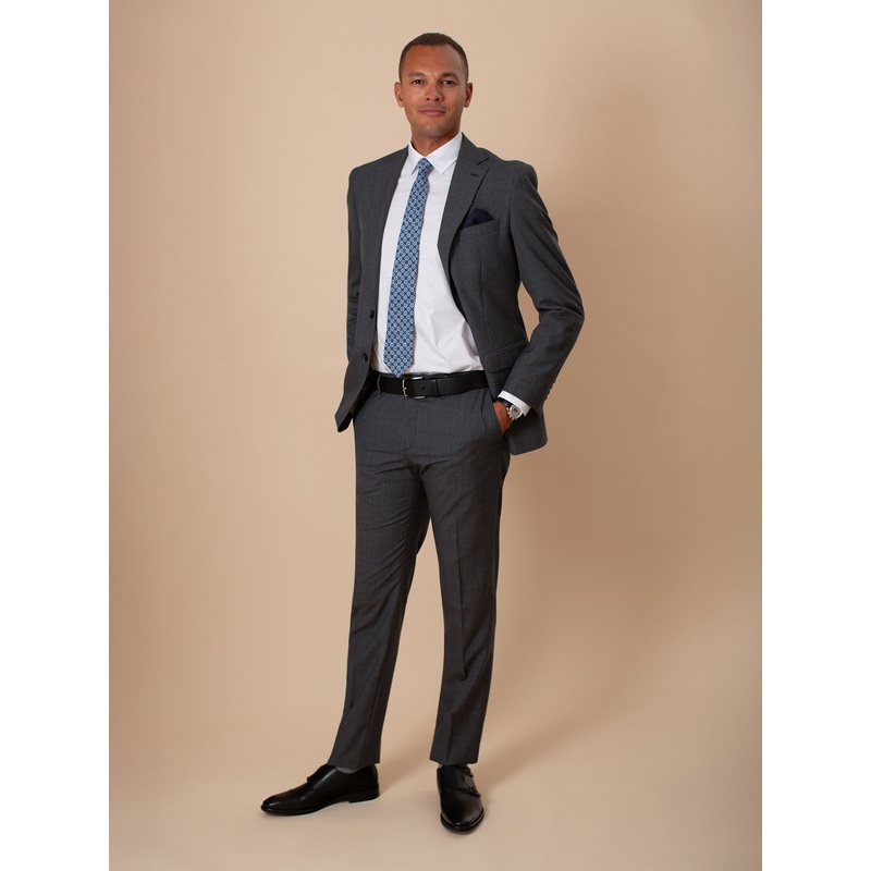 William David Puppytooth Check Two Piece Suit Charcoal 38 Regular