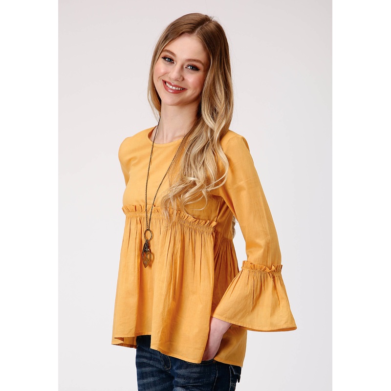 Womens Long Sleeve Dip Dye Cotton  Blouse XS