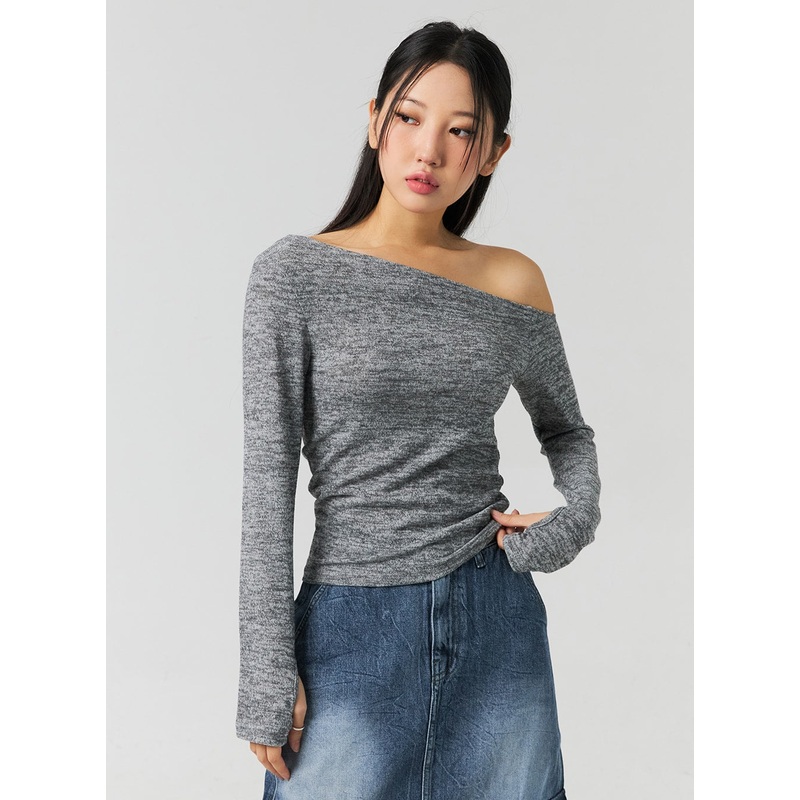 Asymmetrical One-Shoulder Top CO323 Gray S/M