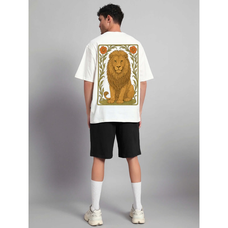 SITTING LION CO-ORD SET OFF WHITE BLACK XS