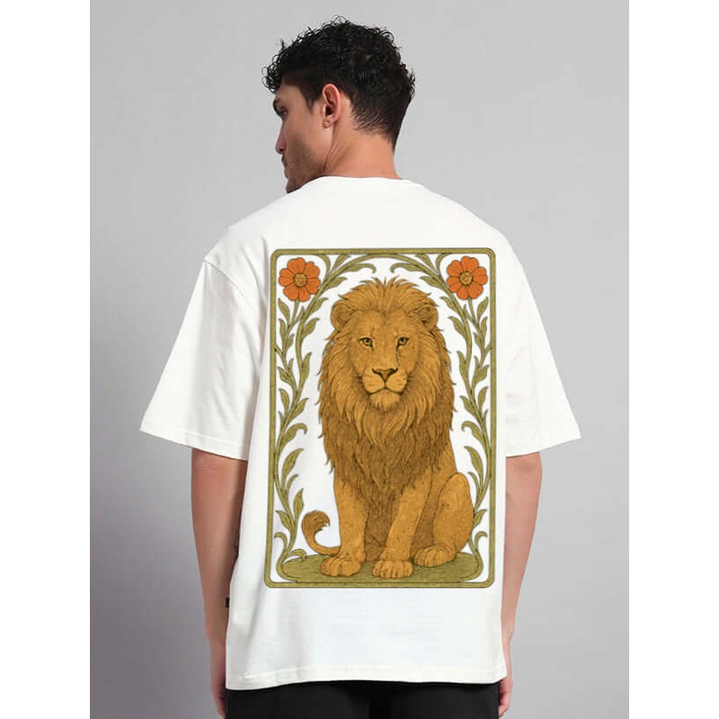 SITTING LION OVERSIZED T-SHIRT OFF WHITE XS
