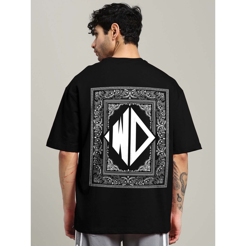 SQUARE FRAME OVERSIZED T-SHIRT BLACK XS